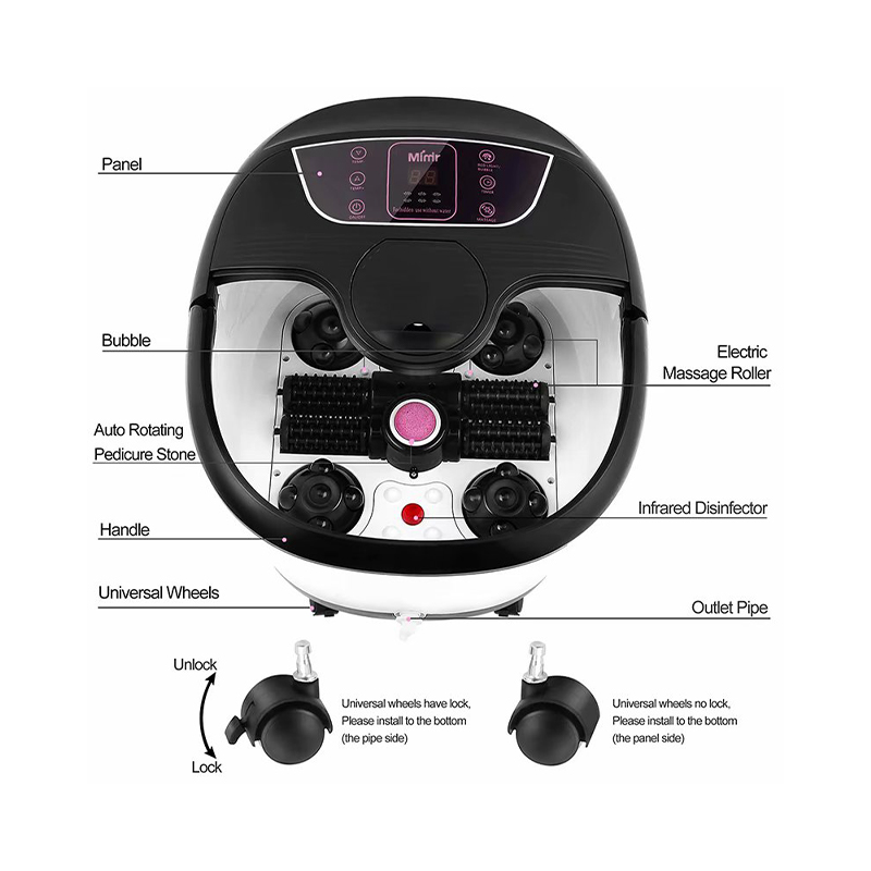 MM-18C Otomatik Ayak Spa Banyosu Masajı, 8 Adet Masaj Silindiri ve Ponza Taşı ile